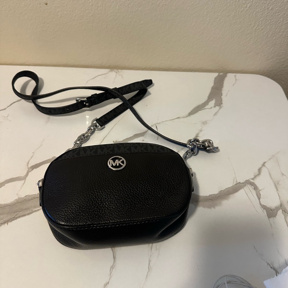 Michael Kors Black Leather Crossbody Bag